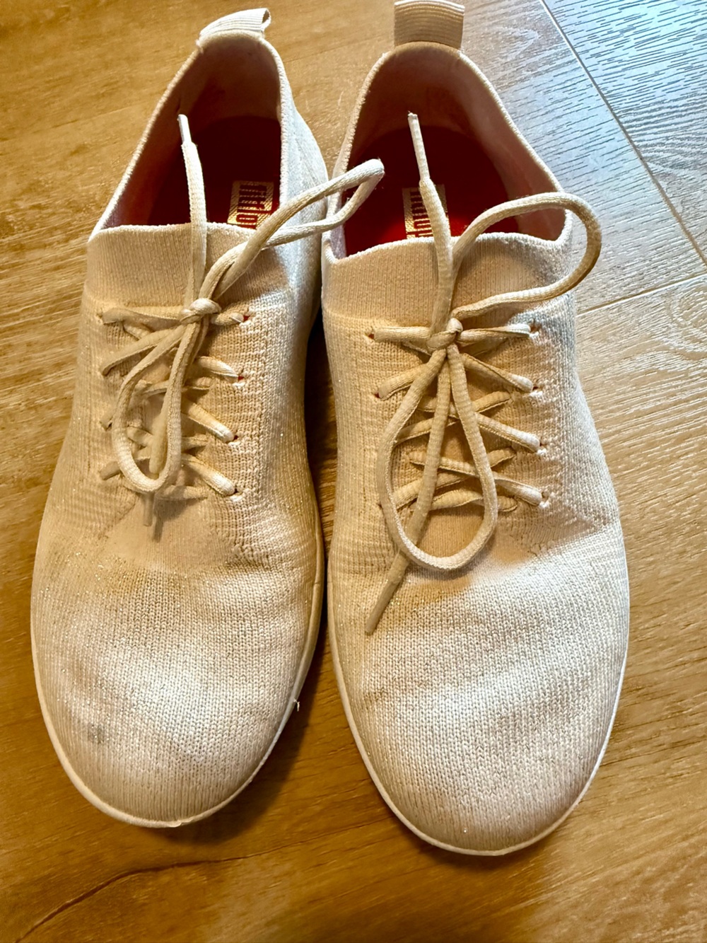 Fitflop Women's Knit Lace-Up Sneakers in Cream